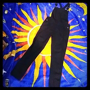 Black girls skinny jean overalls
